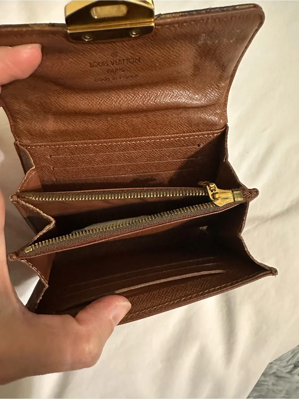 Louis Vuitton Monogram Small Compact Lock Portefeuille Bifold Wallet
